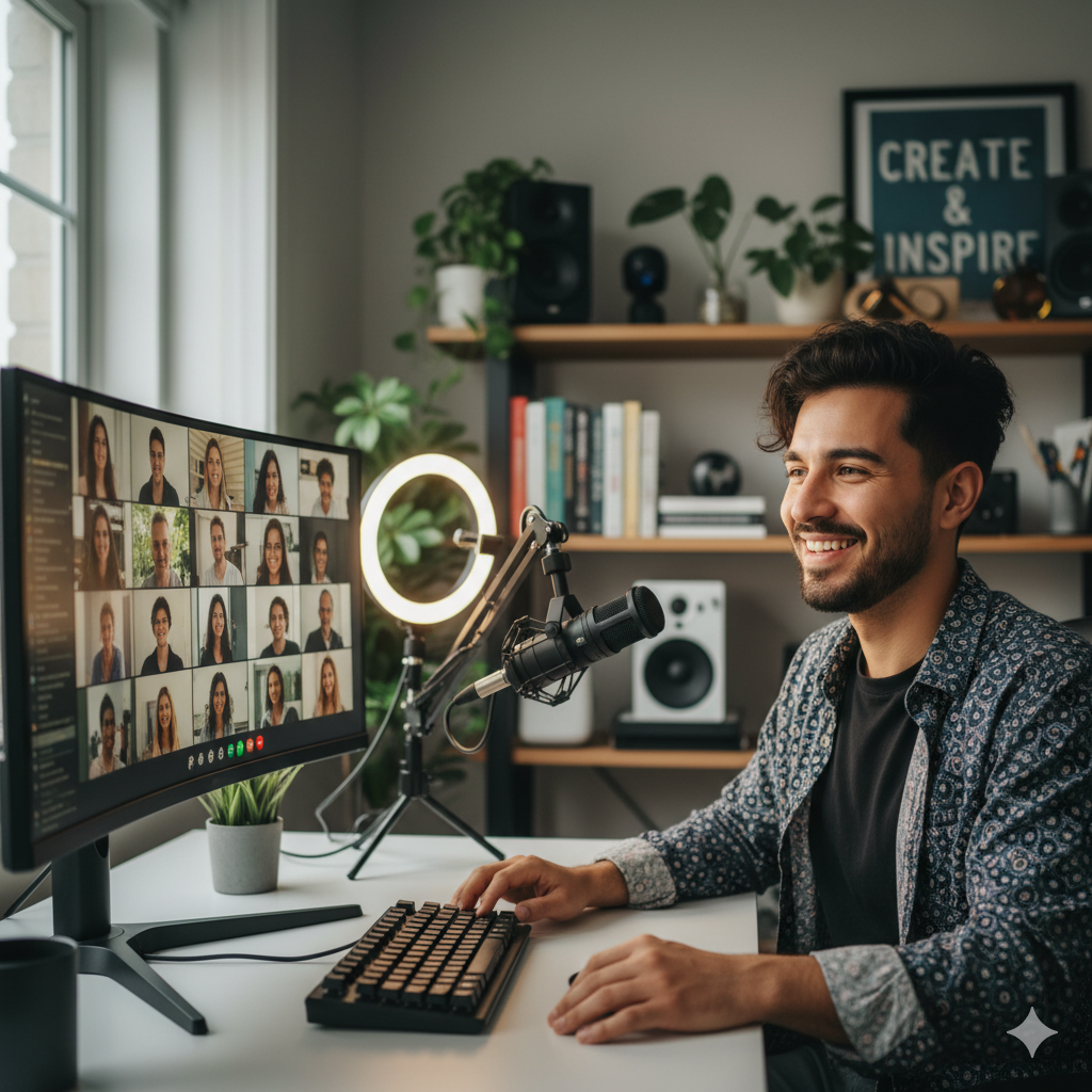 Créateur concentré au travail sur son ordinateur portable depuis son bureau à domicile